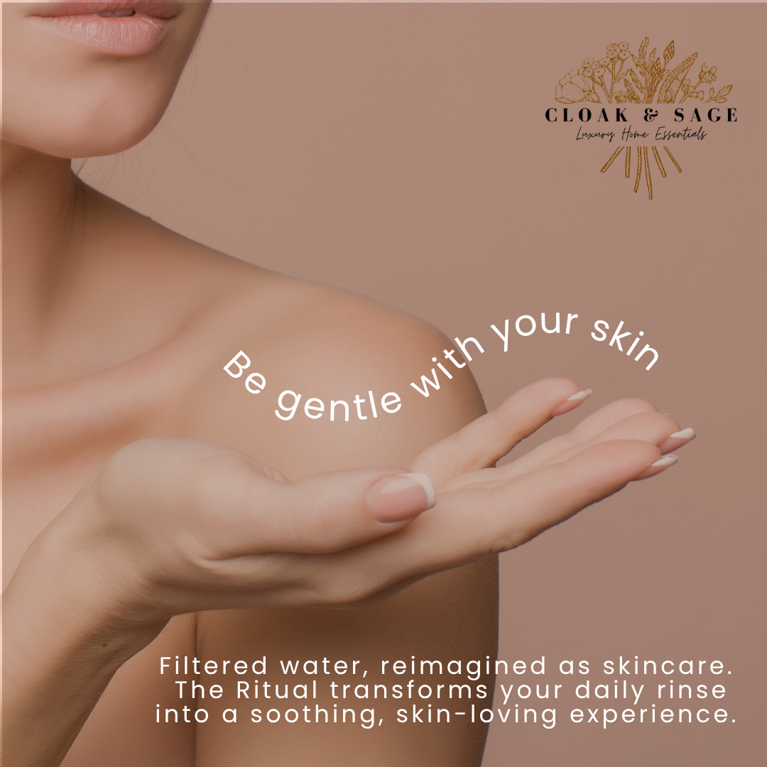 Filtered water reimagined as skincare — The Ritual™ by Cloak & Sage transforms your daily rinse into a soothing skin-loving experience