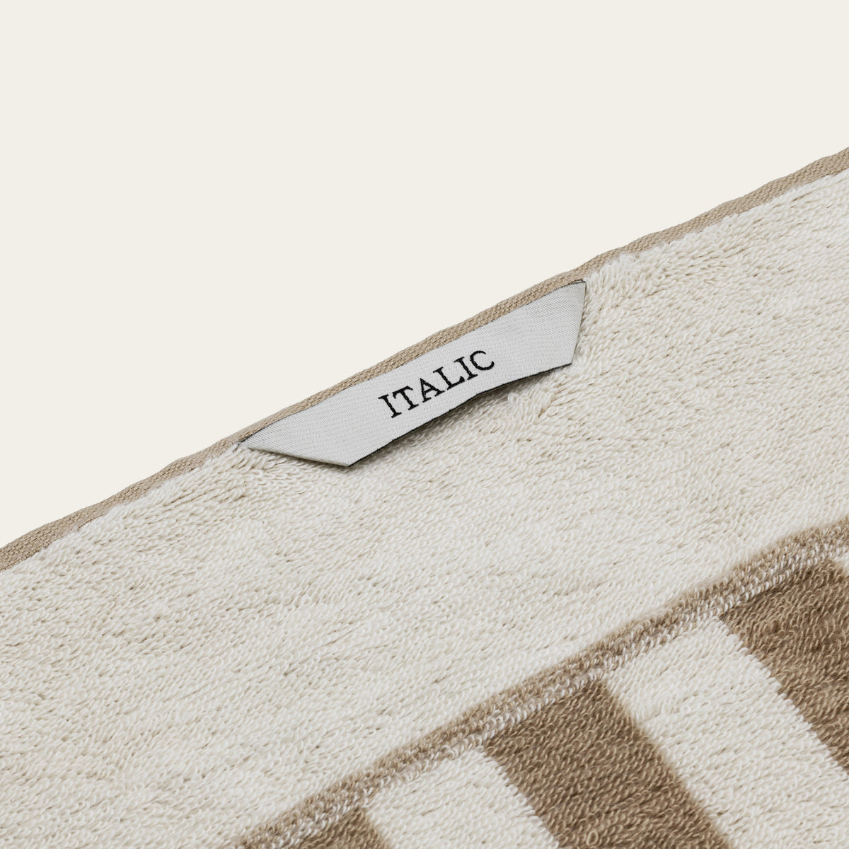 Checkered Cotton Towels — Tan &amp; Ecru