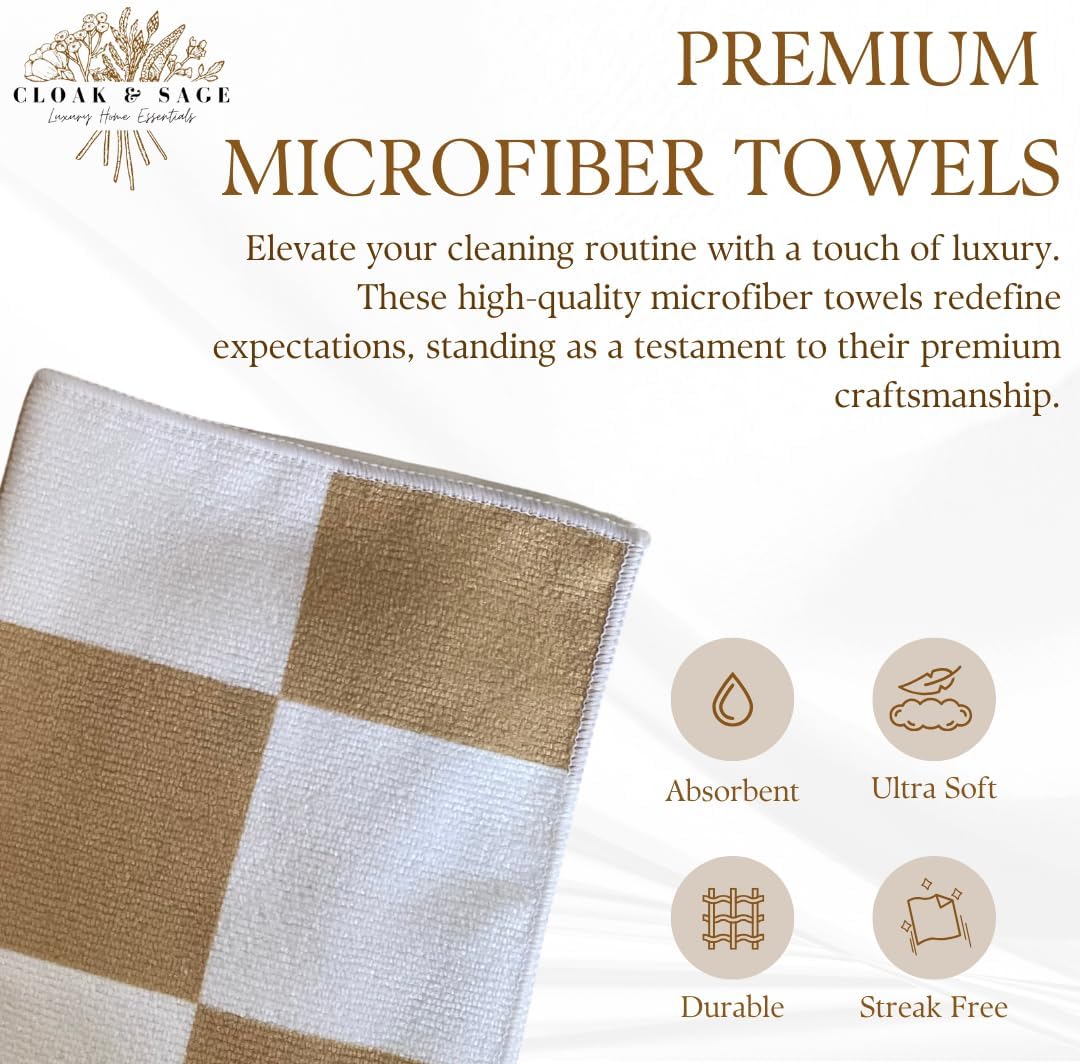 Signature Checkered Microfiber Cloths