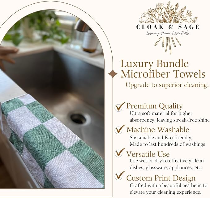 Signature Checkered Microfiber Cloths
