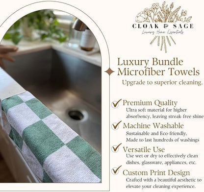 Signature Checkered Microfiber Cloths
