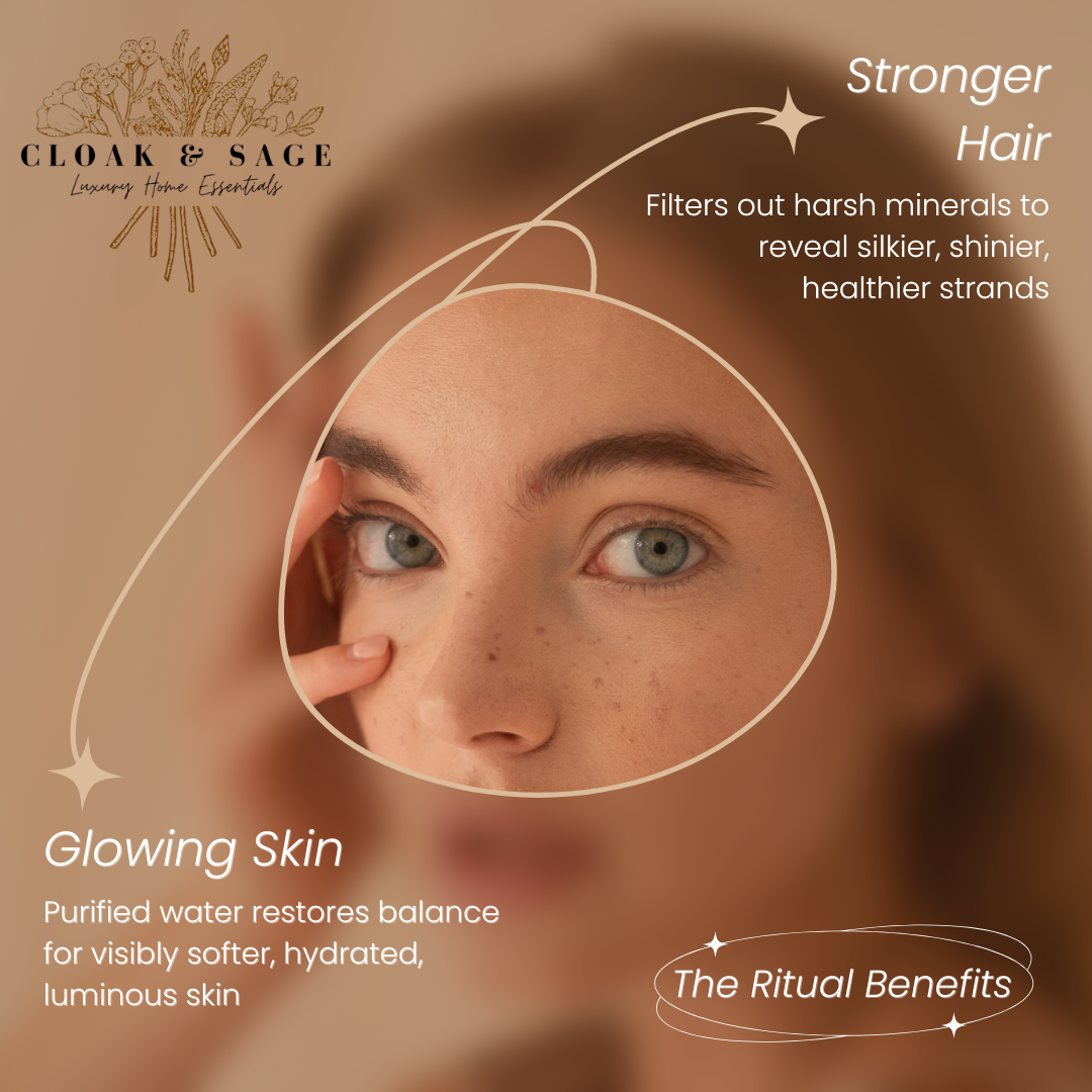 The Ritual™ benefits — stronger hair and glowing skin from filtered shower water, Cloak & Sage