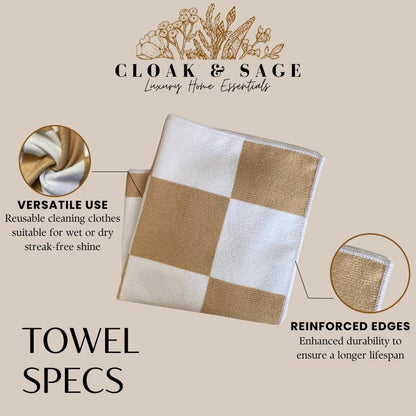 Signature Checkered Microfiber Cloths